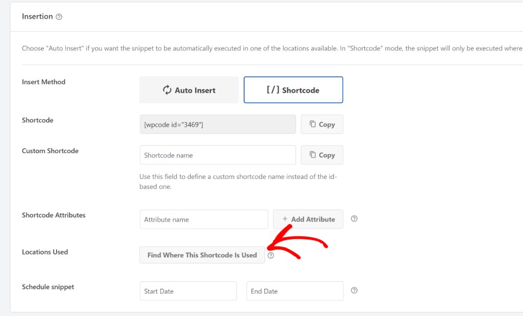 Are you struggling to keep track of where all your snippet shortcodes are being used across your WordPress site?

With WPCode’s (<a href="/wpcodelibrary/">WPCode</a>) game-changing shortcode finder feature, you can now easily find out where a code snippet is being used as a shortcode!

- Track your