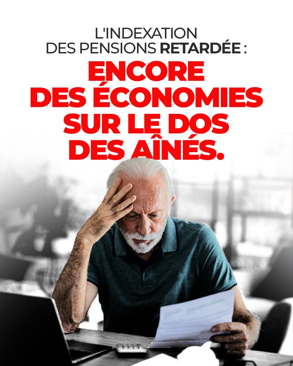À partir du 1er juillet, les pensions augmenteront moins rapidement.
Le gouvernement Arizona MR/N-VA/Les Engagés a décidé de retarder de 3 mois l'adaptation des pensions face à chaque augmentation du coût de la vie.

Résultat ?
👉 Un pensionné « moyen » perdra environ 70€ à