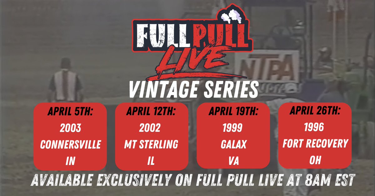 fullpullapp's tweet image. Don't miss out on another exciting reveal from the Full Pull Live Vintage Series tomorrow at 8am EST. We're taking it back to 1999 Galax, VA - it's going to be a treat! Get your subscription today at just $39.99 a month. #FullPullLive #VintageSeries
