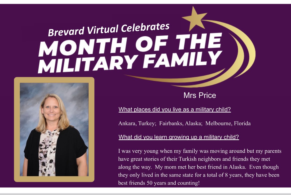 In April, we and <a href="/EducationFL/">Florida Department of Education</a> celebrate the children of Military families. Here are some of our staff and admin that grew up in the military: