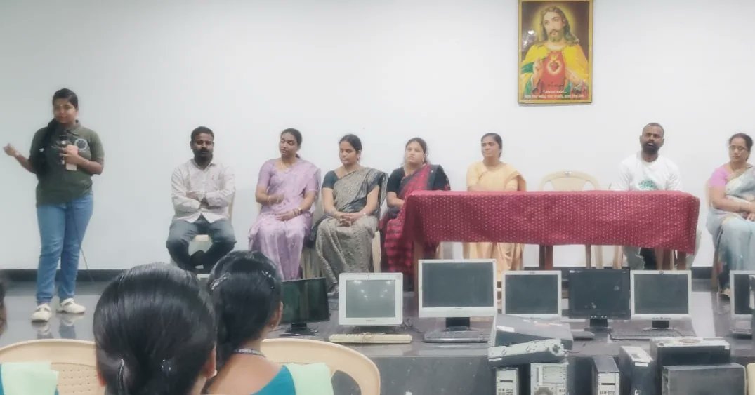 greencomrades's tweet photo. We were thrilled to conduct an impactful awareness session and launch an e-waste collection drive at St. Ann’s College! With growing concerns over electronic waste and its hazardous effects. 
#EWasteAwareness #JoinTheHunt #RecycleResponsibly #GreenCampus #Edrive2025 #GreenWaves https://t.co/WBDPae6yvP