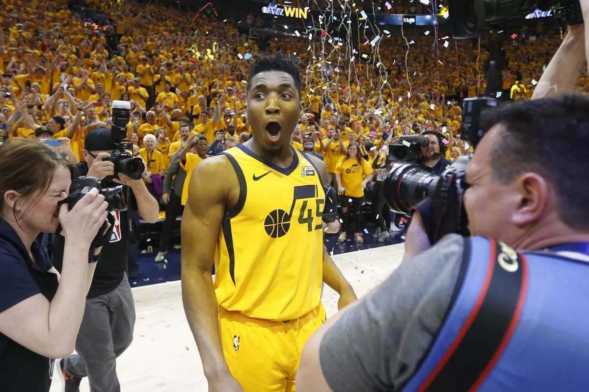 aightmatt's tweet image. Rookie Donovan Mitchell scoring 38 in game 6 to beat the OKC Thunder in the first round was pretty special.