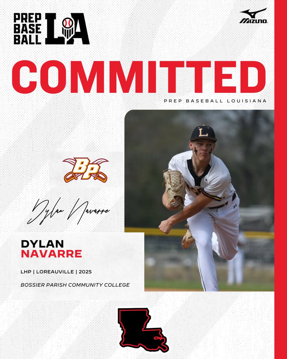 Prep Baseball Louisiana (@prepbaseballla) on Twitter photo Congratulations to 2025 Dylan Navarre (Loreauville HS) on his commitment to Bossier Parish Community College.
Navarre is the 4️⃣1️⃣st commit from our Senior Games last fall. #BeSeen
<a href="/AlexArmandPBR/">Alex Armand</a> | <a href="/Tyler__Leary/">Tyler Leary</a> | <a href="/davisj_9/">Davis Johnson</a>
👤 loom.ly/xG3sO88 Congratulations to 2025 Dylan Navarre (Loreauville HS) on his commitment to Bossier Parish Community College.
Navarre is the 4️⃣1️⃣st commit from our Senior Games last fall. #BeSeen
<a href="/AlexArmandPBR/">Alex Armand</a> | <a href="/Tyler__Leary/">Tyler Leary</a> | <a href="/davisj_9/">Davis Johnson</a>
👤 loom.ly/xG3sO88