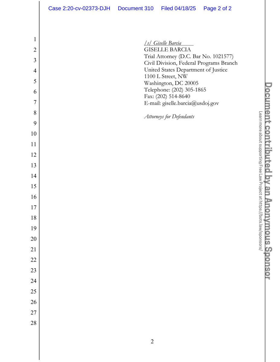 psy_cases's tweet image. New filing: &quot;Arizona Yage Assembly v. A.G. (Religious freedom - sacrament seizure)&quot;
Doc #310: Notice of Attorney Appearance/Substitution - USA

PDF: courtlistener.com/docket/1872389…

#CL18723894
