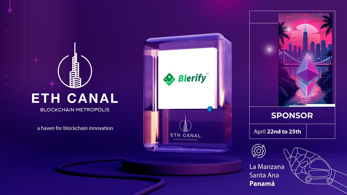 ethcanal's tweet photo. Nuestro agradecimiento a @Blerify_w3 por su valioso apoyo a ETH Canal 2025. 🙏 ¡Estamos emocionados de tenerlos a bordo! Su tecnología de verificación de identidad está facilitando la adopción segura de activos digitales. ¡Explora sus serviciosen https://t.co/trYZtRAJG1 https://t.co/rzpfY10nz0