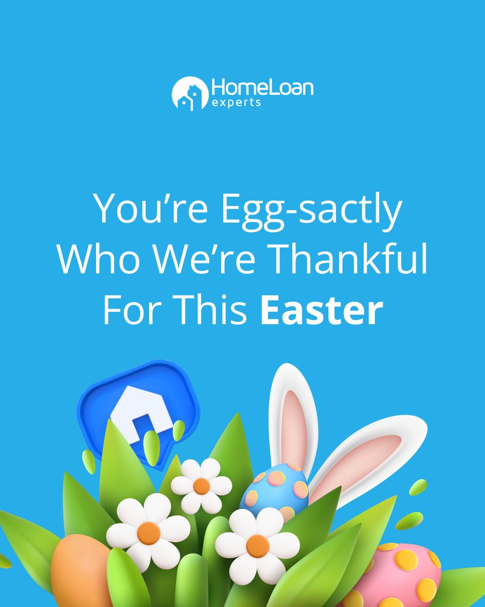 HomeLoanExperts's tweet photo. Wishing you an egg-stra special Easter filled with love, laughter, and all the things that make home feel like home. 🏡💐 https://t.co/QaWsymppac