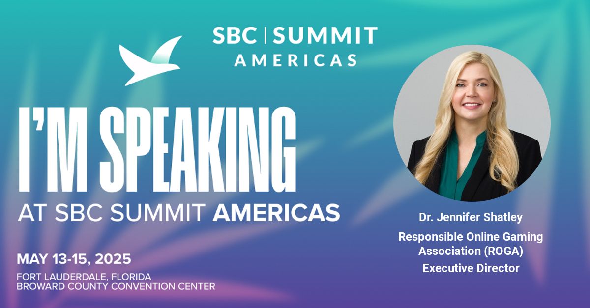 ROGA executive director Dr. Jennifer Shatley will be speaking at the upcoming #SBCAmericasSummit panel “From Obligation to Opportunity: Driving Success Through Responsible Gambling alongside Martin Lycka, Dr. Mary Donohue, Paul Buck, Sarah Brennan and Charmaine Hogan on May 14.