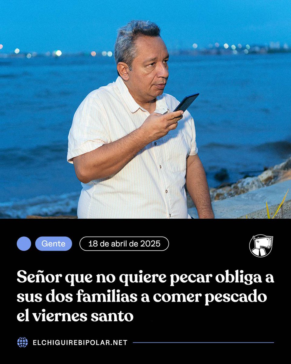 ChiguireBipolar's tweet photo. Señor que no quiere pecar obliga a sus dos familias a comer pescado el viernes santo https://t.co/8RG11e302A https://t.co/7bxIQHPHp5