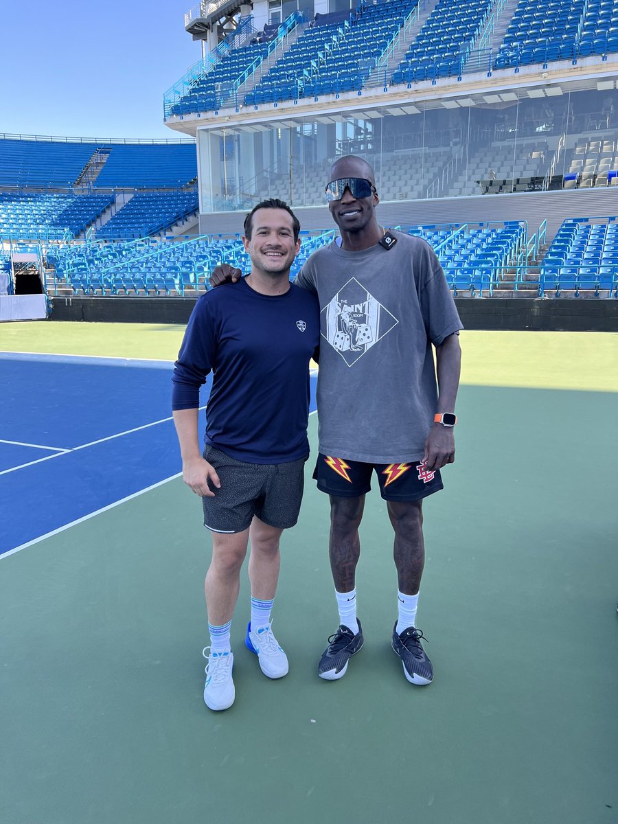 dtr41n's tweet photo. @_MLFootball @nineralex @SavageSports_ @JenniferMills21 @KennyKing_Jr @GraphkRaider @DrewGarrison @LicensePlateGuy @_jason_777 @vountee @TexansCommenter Easily @ochocinco, got to hang with him while he hit some tennis balls in Cincinnati and had a blast 🤩 https://t.co/oDW1wZABjd