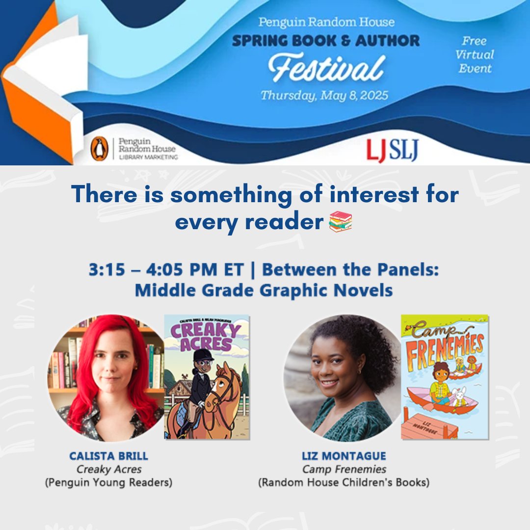 Join <a href="/penguinrandom/">Penguin Random House 🐧🏠📚</a>, LJ, and SLJ for a free virtual fest full of author panels, bookish fun, and TBR fuel. 🎉📖

Register now: hubs.ly/Q03h_QKX0

#VirtualBookFest #SpringReads2025 #BookishEvent #AuthorPanels