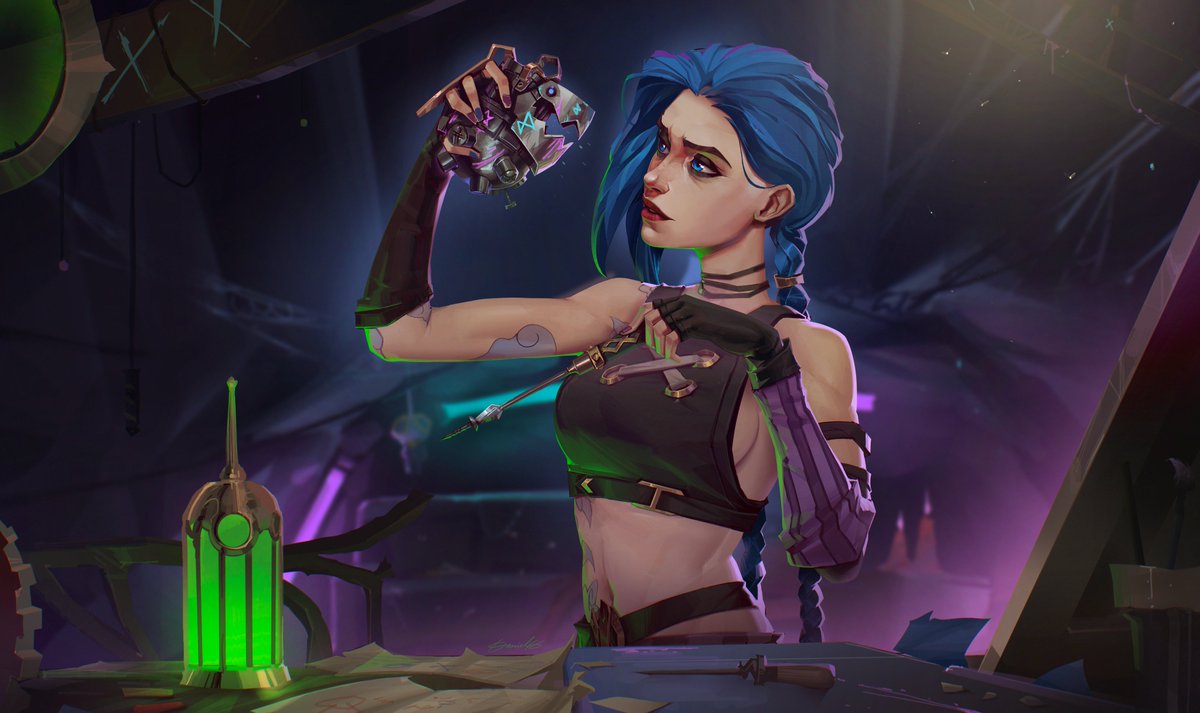 1Daniel_FG's tweet photo. Arcane Jinx commission 💙🔧💣 https://t.co/M4si43t49X