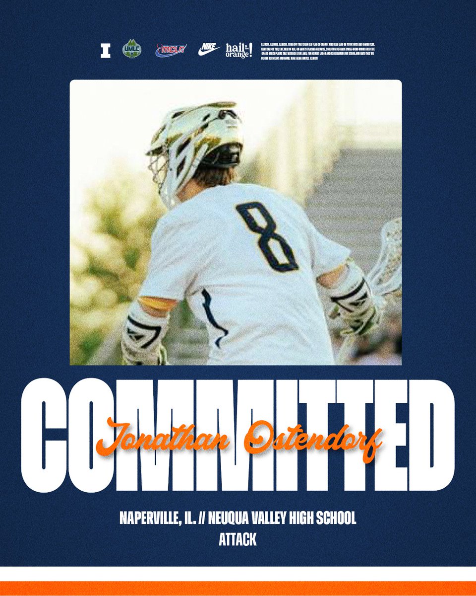 🚨 Commitment Alert 🚨

Jonathan Ostendorf
Hailing out of Naperville, Illinois, playing Attack from Neuqua Valley High School, he will be pursuing a degree in Aerospace Engineering at the Grainger College of Engineering.

Welcome to the #FamILLy, Jonathan!