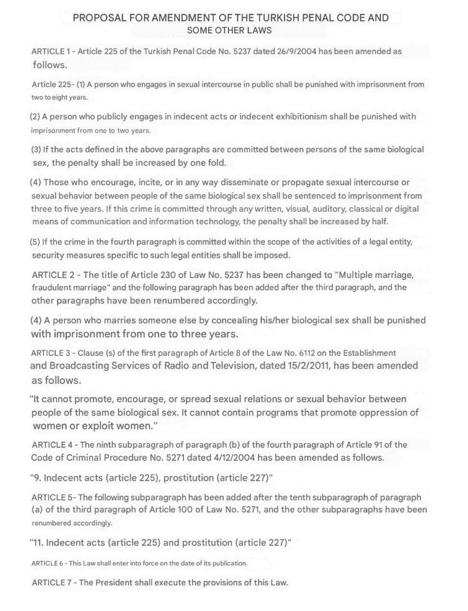 dramatic_weasel's tweet photo. In Turkey, there’s a law proposal that says “Any person who encourages sexual intercourse between people of the same biological sex is sentenced to three to five years in prison.” has presented to the parliament. Please be our voice. #LGBTIQlarKriminalizeEdilemez https://t.co/9qdI7zWRUy