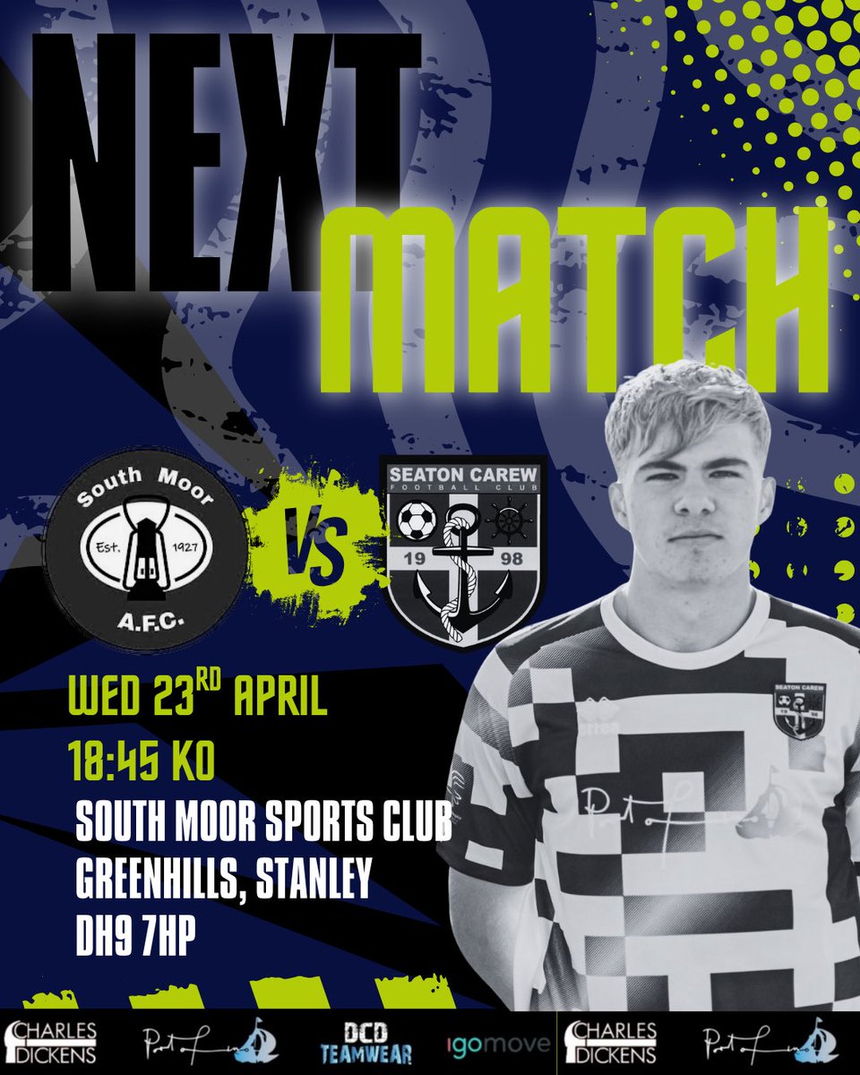 NEXT MATCH COMING UP 📣

It’s time to hit the road once again as the lads head to Southmoor AFC under the lights! We’re ready to bring the energy and fight for all 3 points in this midweek clash! Let’s go, Seaton!

Wednesday 23rd April
Kick Off: 18:45
🏟️ - South Moor Sports Club