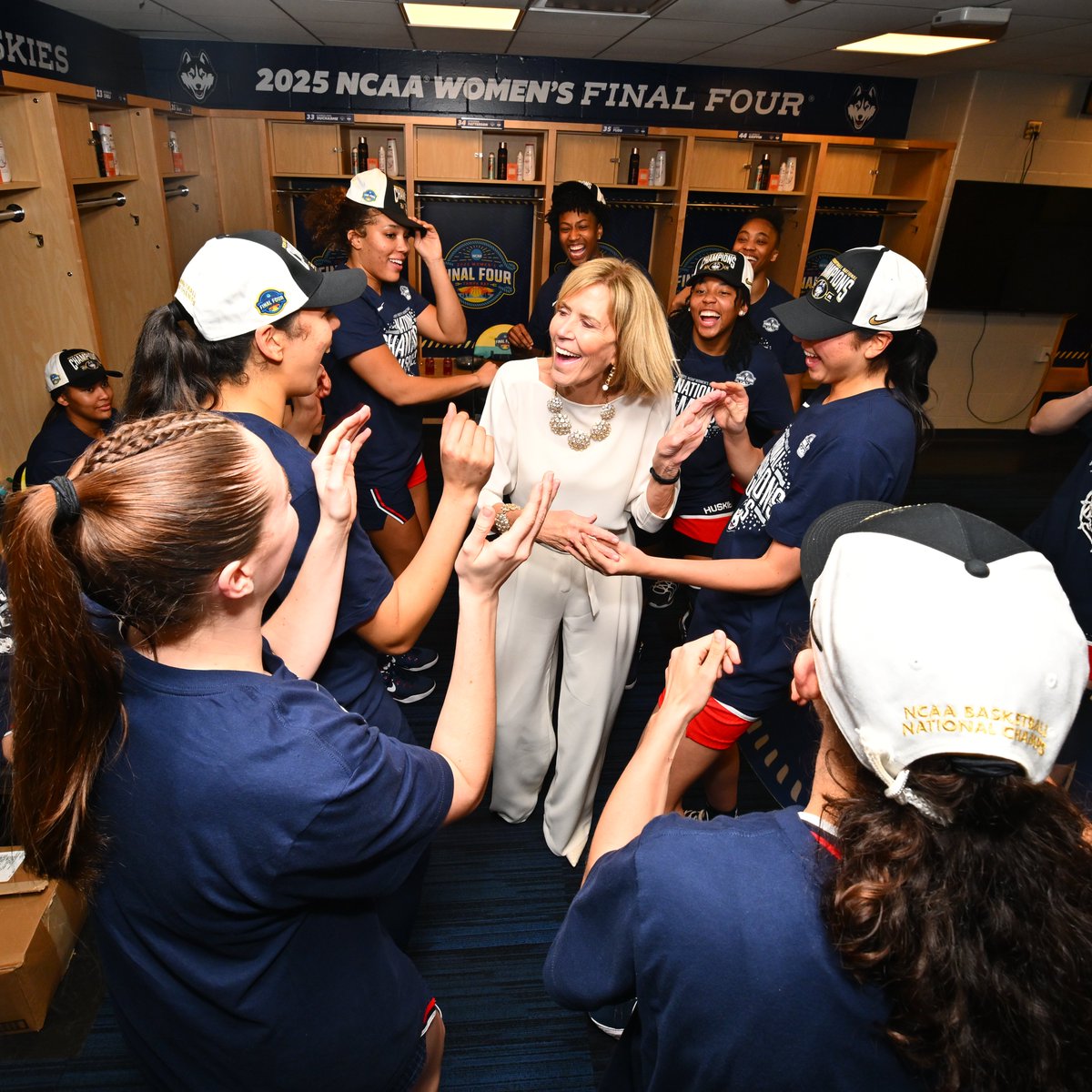 The BEST coaching staff in the nation

Geno Auriemma: 12x National Champion
Chris Dailey: 12x National Champion
Jamelle Elliott: 7x National Champion
Morgan Valley: 4x National Champion
Tonya Cardoza: 6x National Champion
Ben Kantor: 2x National Champion
