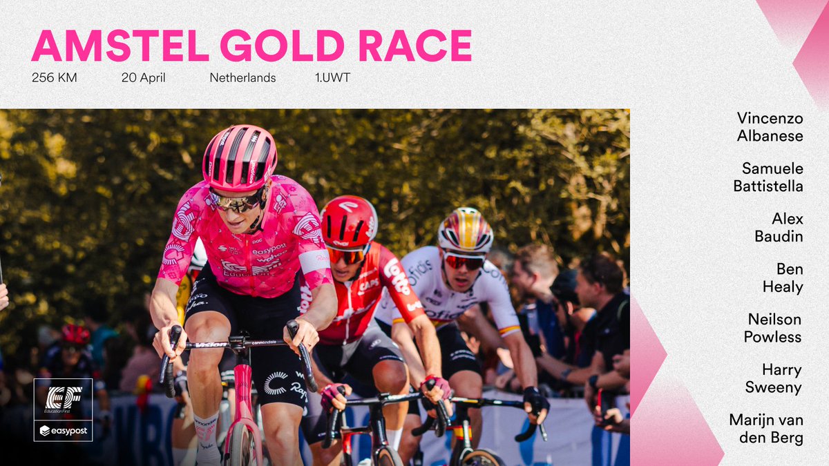 EFprocycling's tweet photo. Kicking off the Ardennes classics at the Amstel Gold Race this Sunday 💪: https://t.co/cdb8bmcwAX https://t.co/MjPCHyJ9vS