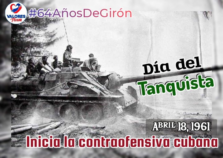 ZaraDCuba (@zaracuba) on Twitter photo <a href="/ValoresTeam1/">Valores Team</a> <a href="/MinfarC/">Minfar_Cuba</a> <a href="/cafemartiano/">❤️Café Martiano 🇨🇺</a> <a href="/ValorRazon/">Con el Valor de la Razón</a> <a href="/mimovilespatria/">mimovilespatria</a> <a href="/IzquierdaPinera/">🇨🇺IzquierdaPinera❤️</a> <a href="/DefendiendoCuba/">Defendiendo Cuba</a> <a href="/DeZurdaTeam_/">DeZurdaTeam 📳</a> <a href="/AdrianaRojasQba/">Adriana</a> <a href="/KatrinaDeCuba/">Katrina ⚯ ͛</a> <a href="/FrankCuba2022/">Frank Rodríguez Pérez</a> <a href="/EVilluendasC/">Enrique Villuendas</a> Muchas felicidades a los tanquistas en su día, honor y gloria!!
#ValoresTeam
#64AñosDeGirón <a href="/ValoresTeam1/">Valores Team</a> <a href="/MinfarC/">Minfar_Cuba</a> <a href="/cafemartiano/">❤️Café Martiano 🇨🇺</a> <a href="/ValorRazon/">Con el Valor de la Razón</a> <a href="/mimovilespatria/">mimovilespatria</a> <a href="/IzquierdaPinera/">🇨🇺IzquierdaPinera❤️</a> <a href="/DefendiendoCuba/">Defendiendo Cuba</a> <a href="/DeZurdaTeam_/">DeZurdaTeam 📳</a> <a href="/AdrianaRojasQba/">Adriana</a> <a href="/KatrinaDeCuba/">Katrina ⚯ ͛</a> <a href="/FrankCuba2022/">Frank Rodríguez Pérez</a> <a href="/EVilluendasC/">Enrique Villuendas</a> Muchas felicidades a los tanquistas en su día, honor y gloria!!
#ValoresTeam
#64AñosDeGirón