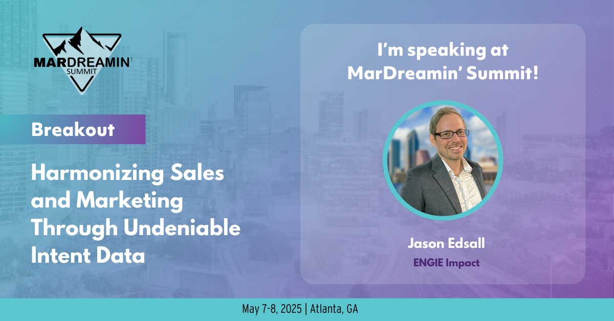 Learn how sales and marketing can collaborate using your customer intent data to create truly personalized, connected experiences that really move the needle with Jason Edsall at MarDreamin' Summit. May 8, 2025 l 3:00 - 3:20 pm #mardreaminsummit25

mardreamin.com/summit-registr…
