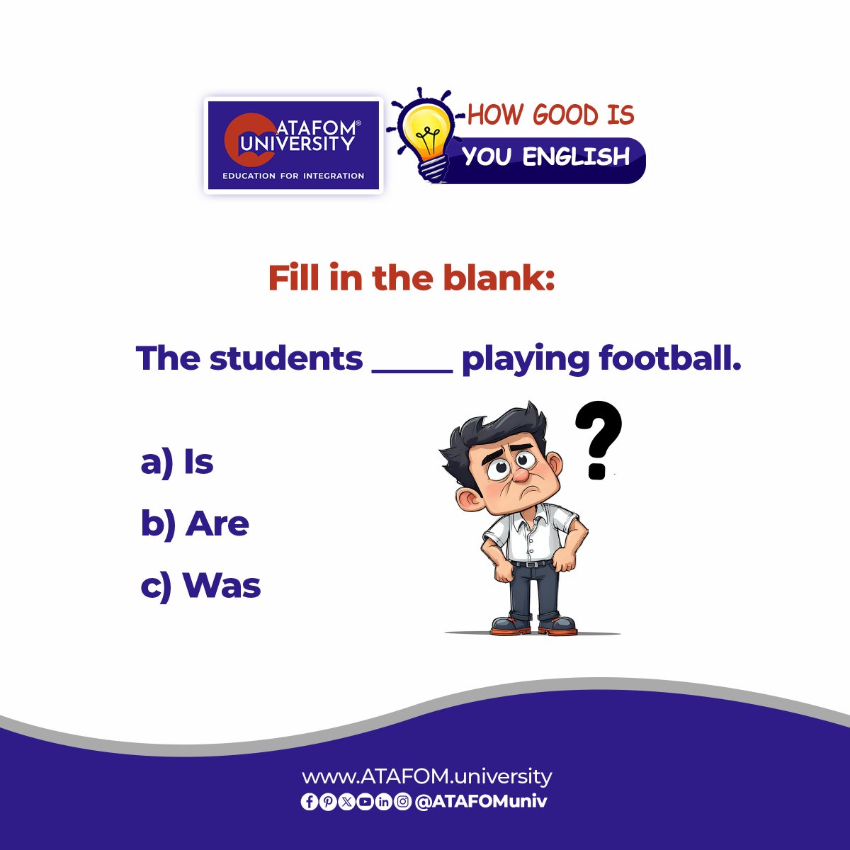 ATAFOMUni's tweet image. Every day is a chance to sharpen your English skills.
#LearnEnglish #DailyEnglish #LanguageGoals #ATAFOMUniversity #SmartLearning