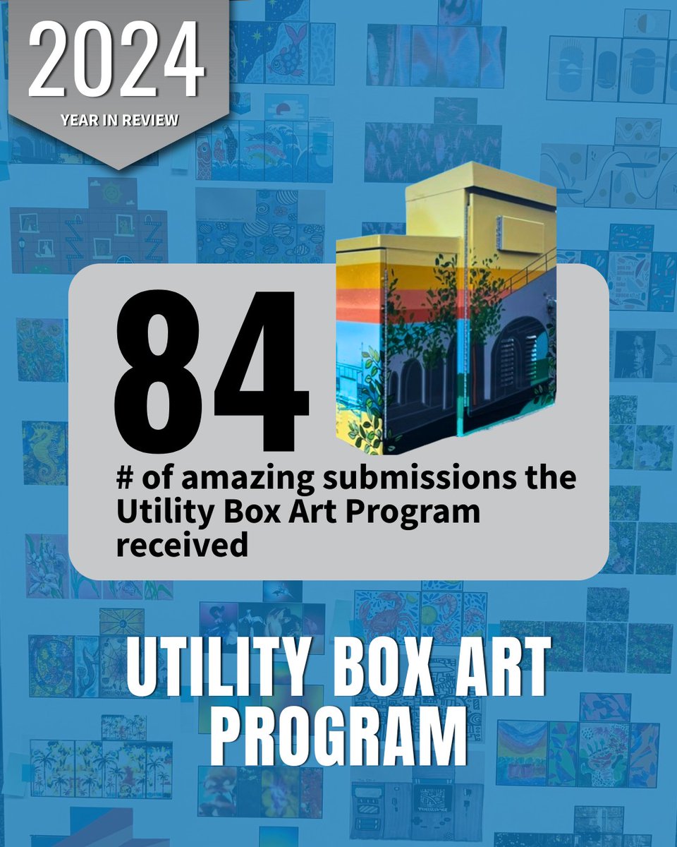 Last year, we launched the Utility Box Pilot Program to work with local artists to transform electrical boxes around the city into vibrant, weather- and graffiti-resistant works of art! (1/3)