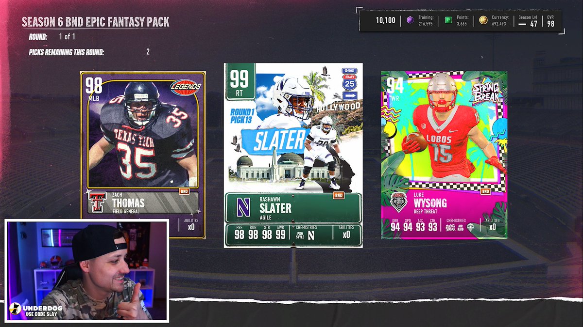 When you use code SLAY on underdog...