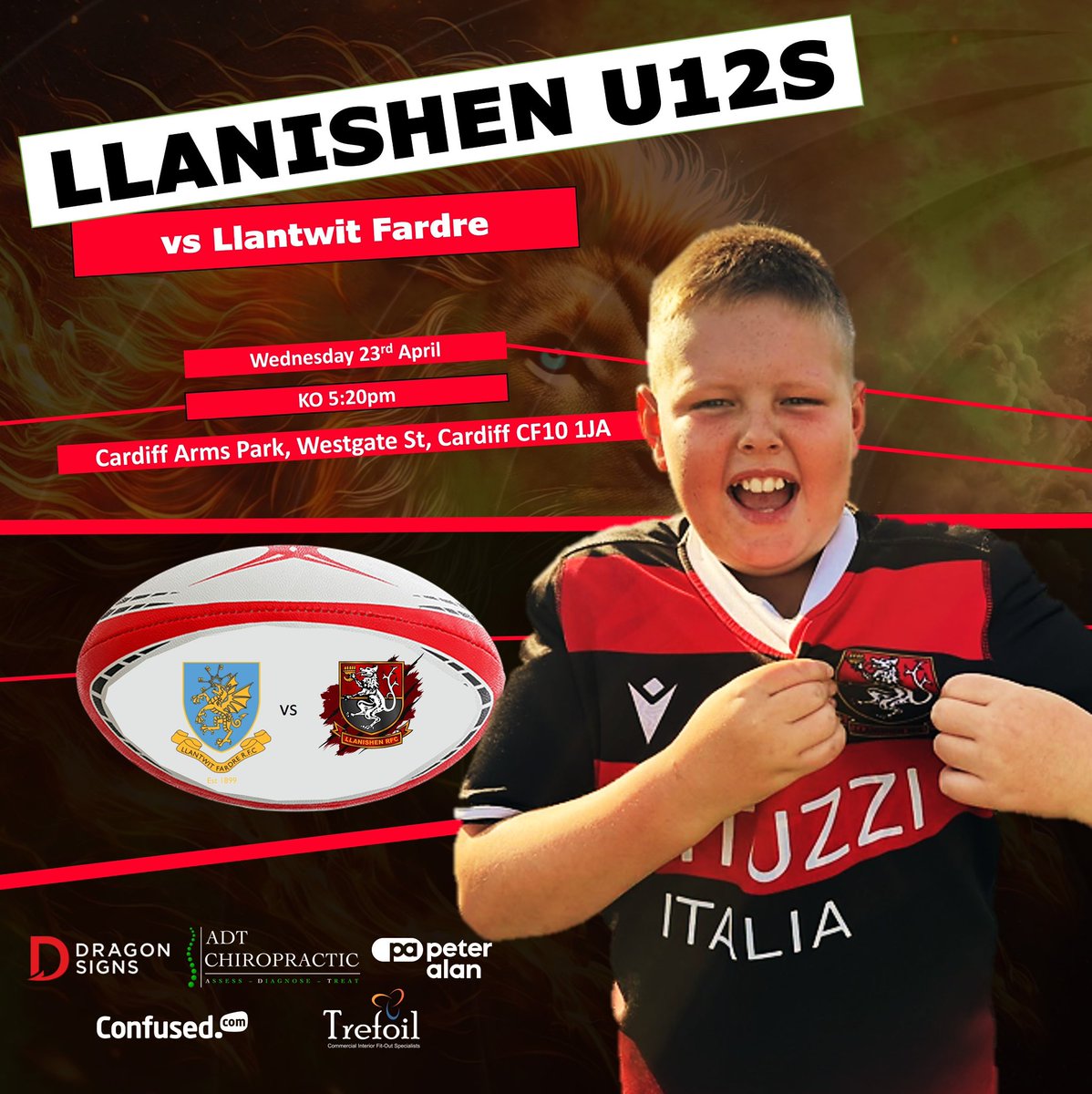 🚨 We’re in the FINAL! 🚨
Our U12 <a href="/LlanishenMJs/">Llanishen RFC M&Js</a> Lions are roaring all the way to the <a href="/CardiffRugbyCup/">Cardiff Rugby Cup</a> Plate Final! 💪🦁

📅 Wednesday 23rd April
🕚 5:20pm KO
📍 Cardiff Arms Park

We’re the only #Cardiff team left at u12s!🏉💙
#LlanishenLions #CardiffRugby #CupFinal