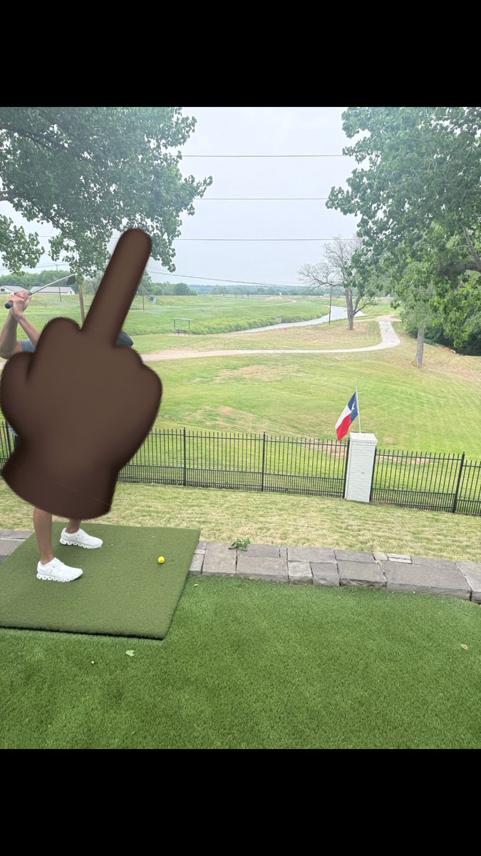 Dogermacl's tweet photo. Back yard driving range. Peasants don’t have a clue #expand https://t.co/qft1yWIvjb