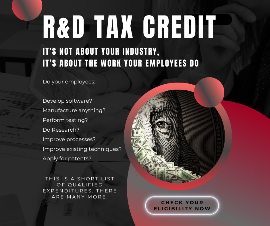 FundUuP's tweet photo. Tax Credits are now a permanent part of financial planning for all businesses.  Check The R&amp;D Tax Credit for your company today ↓ https://t.co/efAXmJxf6u

#taxcredits #SmallBusiness #businessowner https://t.co/2k21Ob8e3b
