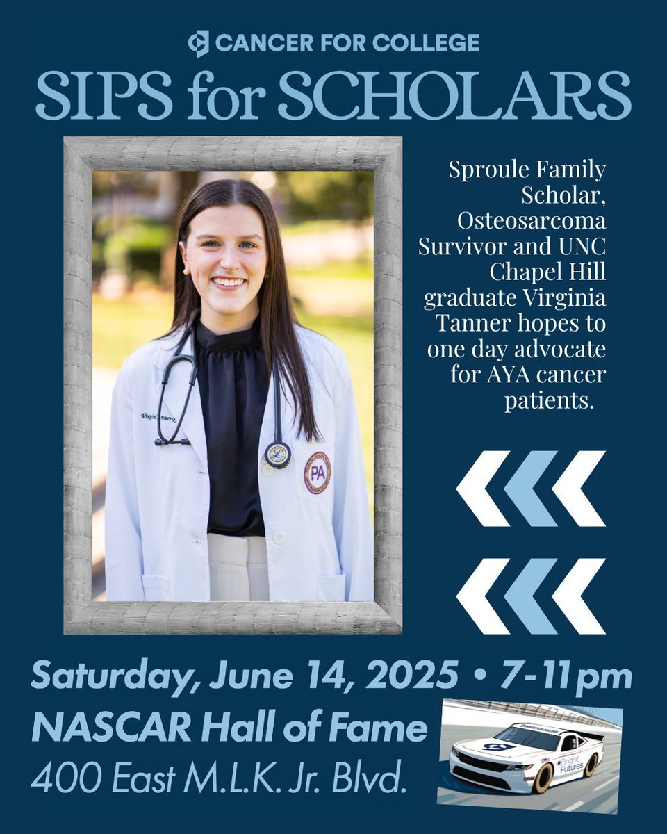 $1 million in Carolinas scholarships and counting! 🌟 Support students like Virginia at Sips for Scholars (June 14th). Every ticket makes a difference. classy.org/event/sips-for…

#SipsForScholars #BrightFutures #CancerforCollege #CFCfamily #CancerSurvivors #CancerScholarships
