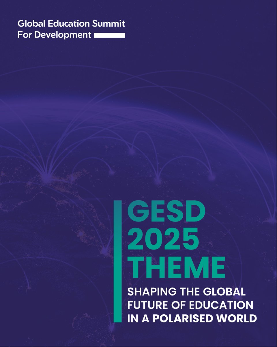 gesd_ae's tweet photo. We’re proud to unveil the theme of the Global Education Summit for Development 2025: Shaping the Global Future of Education in a Polarised World.

Be part of the conversation.
Be part of the change.
Register now: https://t.co/CwhRBrZXlY

#GESD2025 #EducationForDevelopment https://t.co/vOmigaTLyi