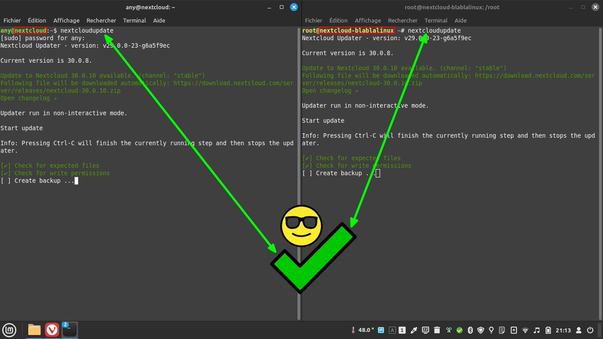 BlablaLinux's tweet image. Cette soirée, ce sera mise à niveau des #NextCloud 😉