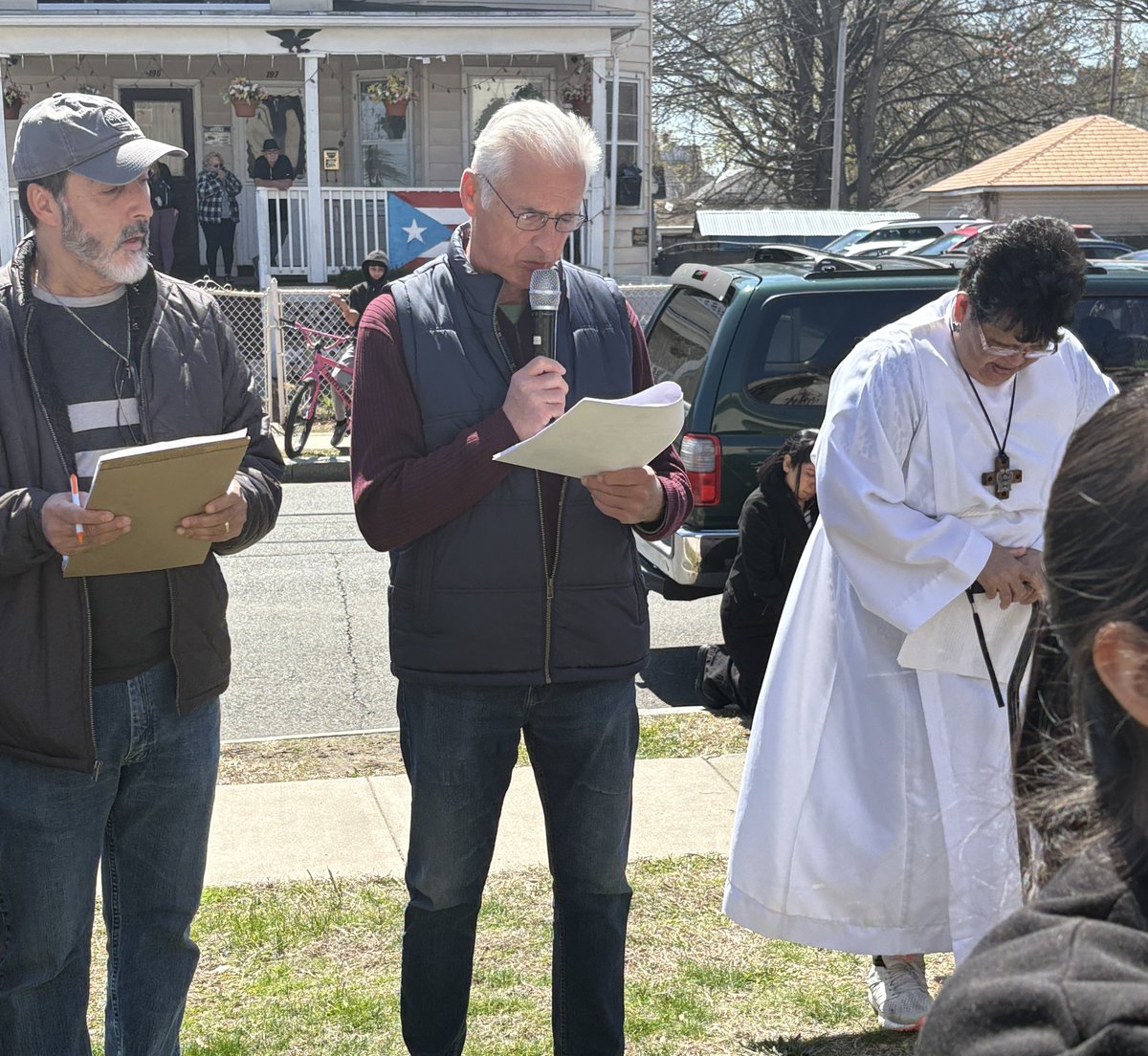 A Holy Good Friday to all...AOH Brothers took part in a Stations of the Cross procession this morning at Saint Augustine Church in the South End of Hartford...Brother Rick Doran read the prayer at one of the stations.
