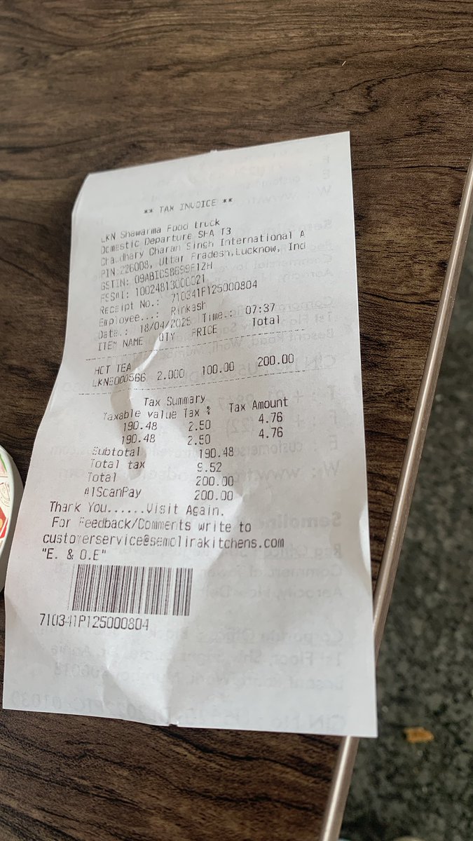 Shocked to get ₹100 tea at Lucknow airport which is just unmatched price with other shop <a href="/JM_Scindia/">Jyotiraditya M. Scindia</a> <a href="/AAI_Official/">Airports Authority of India</a> <a href="/raghav_chadha/">Raghav Chadha</a>
