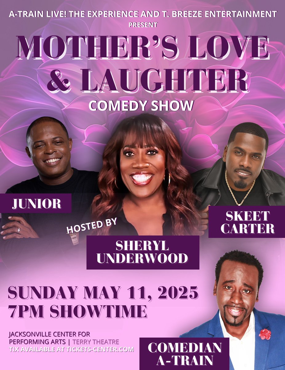 EEERRRBBBOODDDY! Jacksonville, Get ready for some Mother's Love &amp; Laughter on Mother's Day! Sunday, May 11, 2025! Get your tickets now at tickets-center.com. SEE YOU THERE!