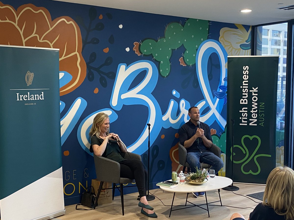 Another excellent event last night organised by Irish Business Network Austin. Michelle McCarthy skilfully moderated an interesting and entertaining conversation with Irish writer and comedian David Nihill. Glad to be able to host this event at the Consulate.