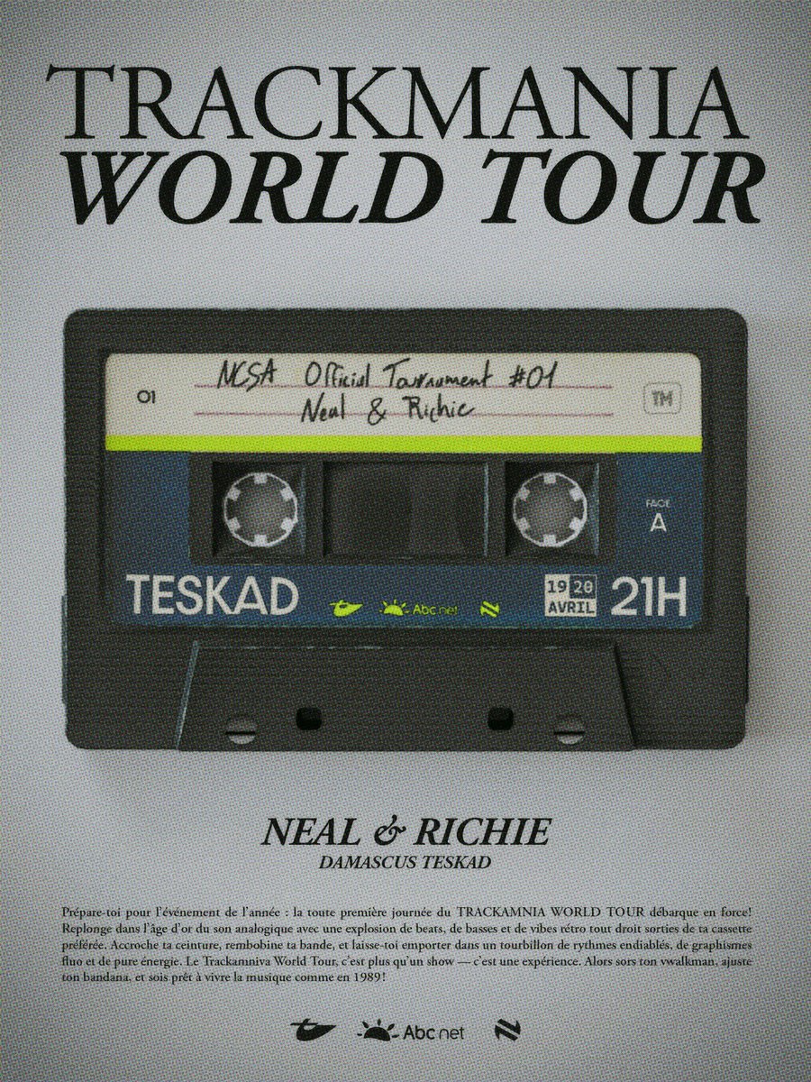 🌎 TM World Tour - NCSA Official Tournament #1

L'aventure de Richie dans la région NCSA avec Neal commence dès ce soir et durera tout le weekend !

Début des rounds suisses à 21h ! #Teskad ⚡️