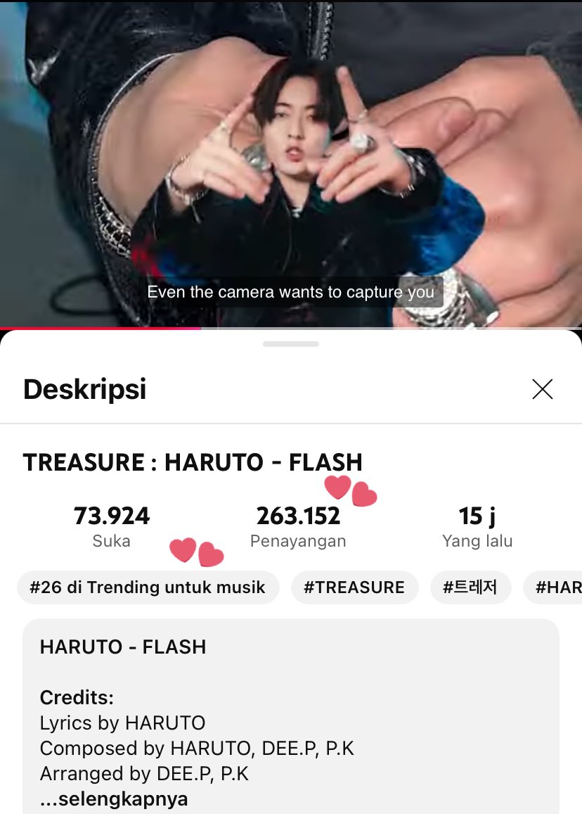 Harulice527's tweet photo. Hello all #HARUS &amp; #TEUMES. Our KING reufuse to not being trending at top #26 on YouTube 😆❤️‍🔥 please don’t stop to streaming &amp; let’s unlock 300K views. We can make it this trending at top #20 for #HARUTO

Link : https://t.co/GhLppWPlw8

HARUTO LIGHTS UP FLASH
#HARUTO_FLASH
#FLASH https://t.co/NLcIvw5r17
