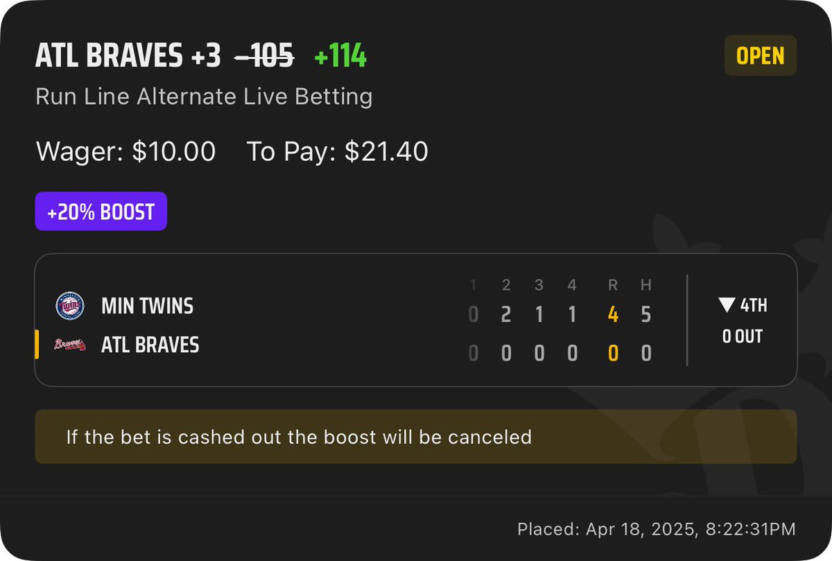 GhostEVplays's tweet photo. ⚾️ DraftKings MLB Live Boost
#draftkings #aports #mlb #baseball https://t.co/sbPBOOQ0nE