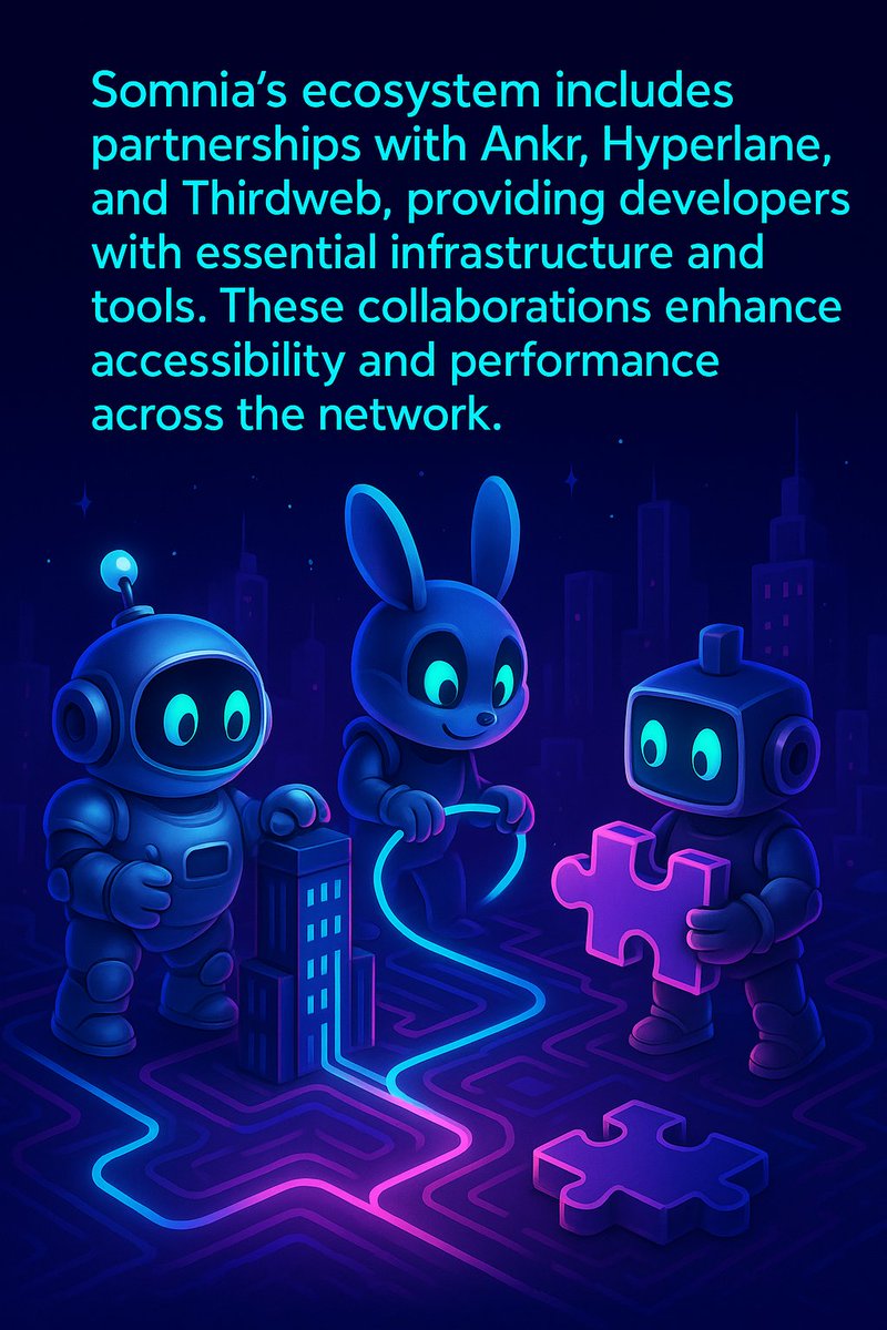 Somnia's ecosystem includes partnerships with Ankr, Hyperlane, and Thirdweb, providing developers with essential infrastructure and tools. These collaborations enhance accessibility and performance across the network.
<a href="/Somnia_Network/">Somnia</a>