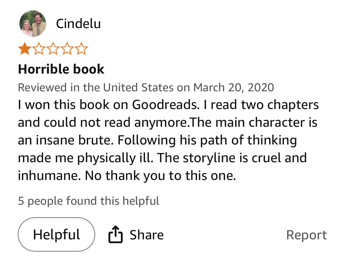 make things that make amazon reviewers physically ill. and having five others find that illness helpful.