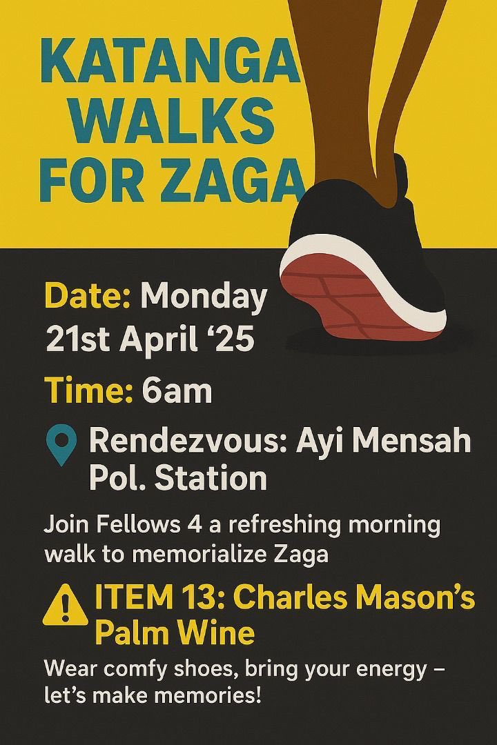 katangacrew's tweet photo. All for one, one for all… KATANGA walks for Zaga! 
Date: Monday, 21st April 2024 @6am sharp⏱️ https://t.co/1NAKp5JH0y
