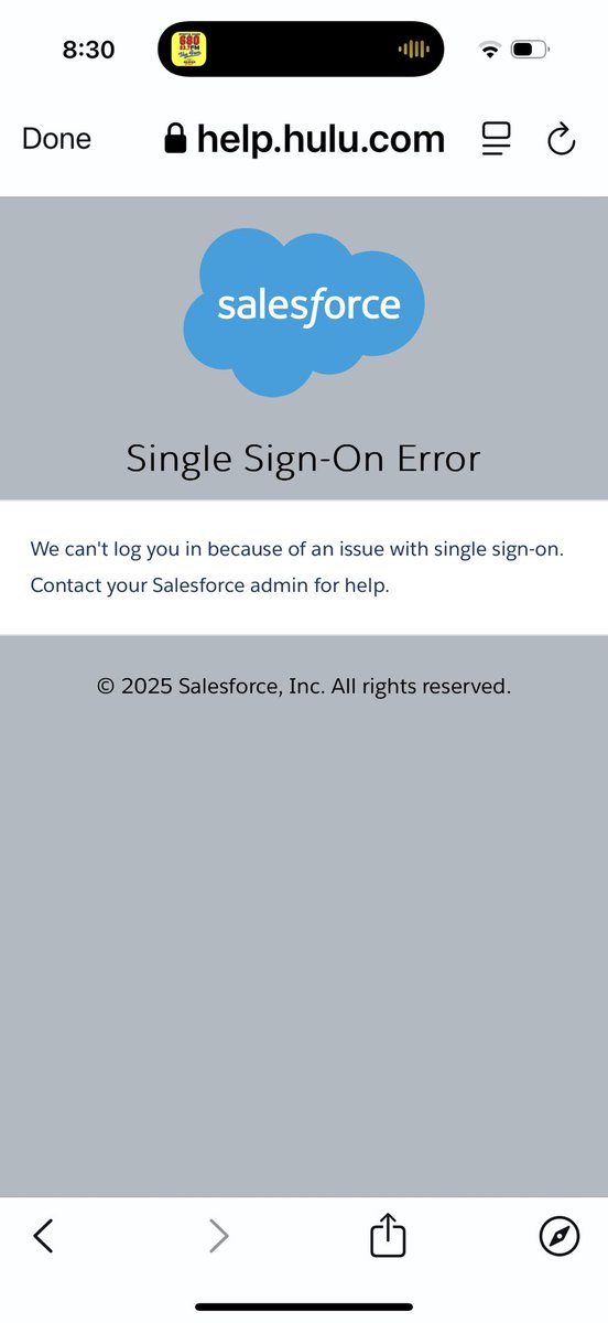 Breeddawg65's tweet photo. @hulu_support No dice. And get the following error from your support link you provided. https://t.co/f8TiNC6D3m