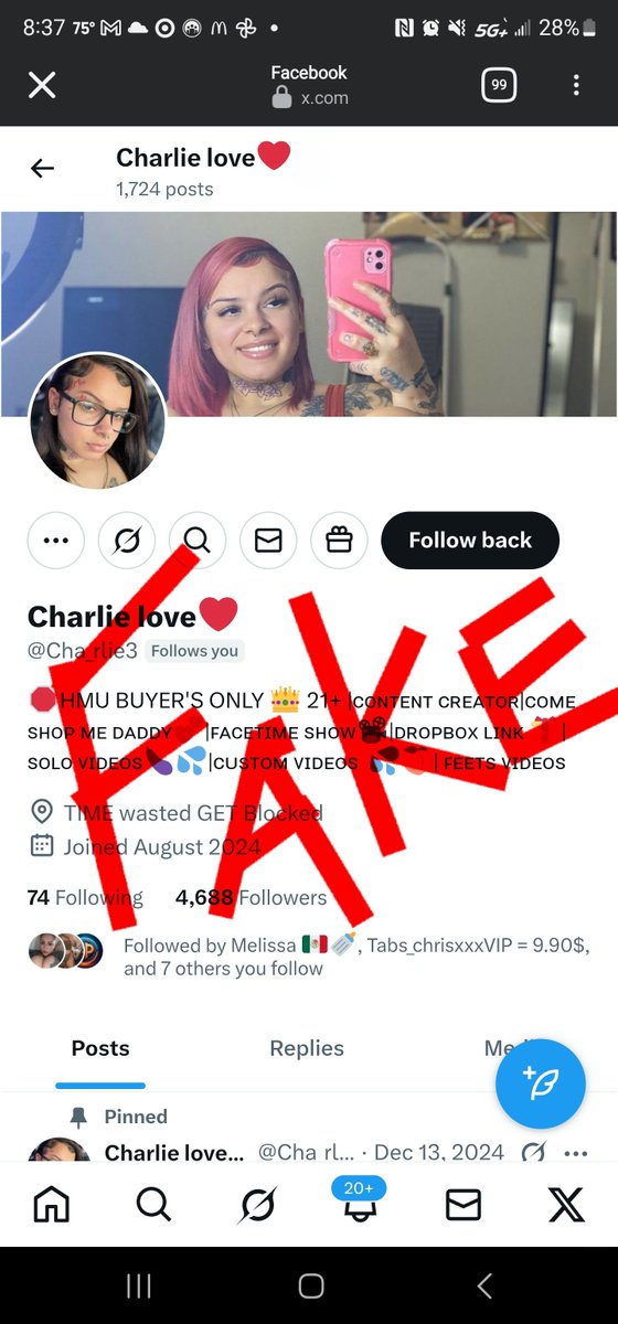 Boobs Run The 🌎 24/7 (@tittyvixenz) on Twitter photo Its been brought to my attention that <a href="/Cha_rlie3/">Charlie love❤</a> has been impersonating <a href="/bigbentleyyy/">Ur Mans Favorite Hoochie 🧚🏼♀️</a>
Please go and unfollow her ASAP as she is catfish Its been brought to my attention that <a href="/Cha_rlie3/">Charlie love❤</a> has been impersonating <a href="/bigbentleyyy/">Ur Mans Favorite Hoochie 🧚🏼♀️</a>
Please go and unfollow her ASAP as she is catfish