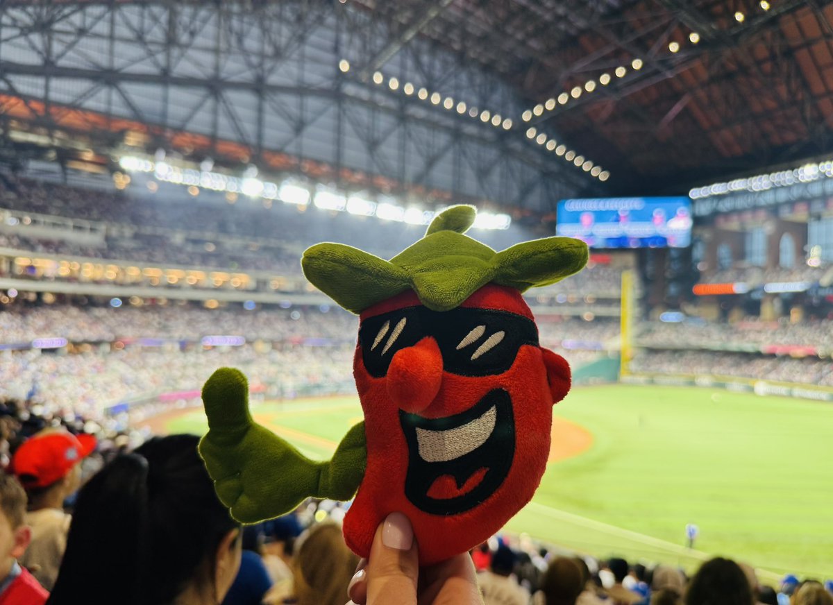Joe 🌶️ Chili head  enjoying the Rangers  vs Dodgers ⚾️ #chilis