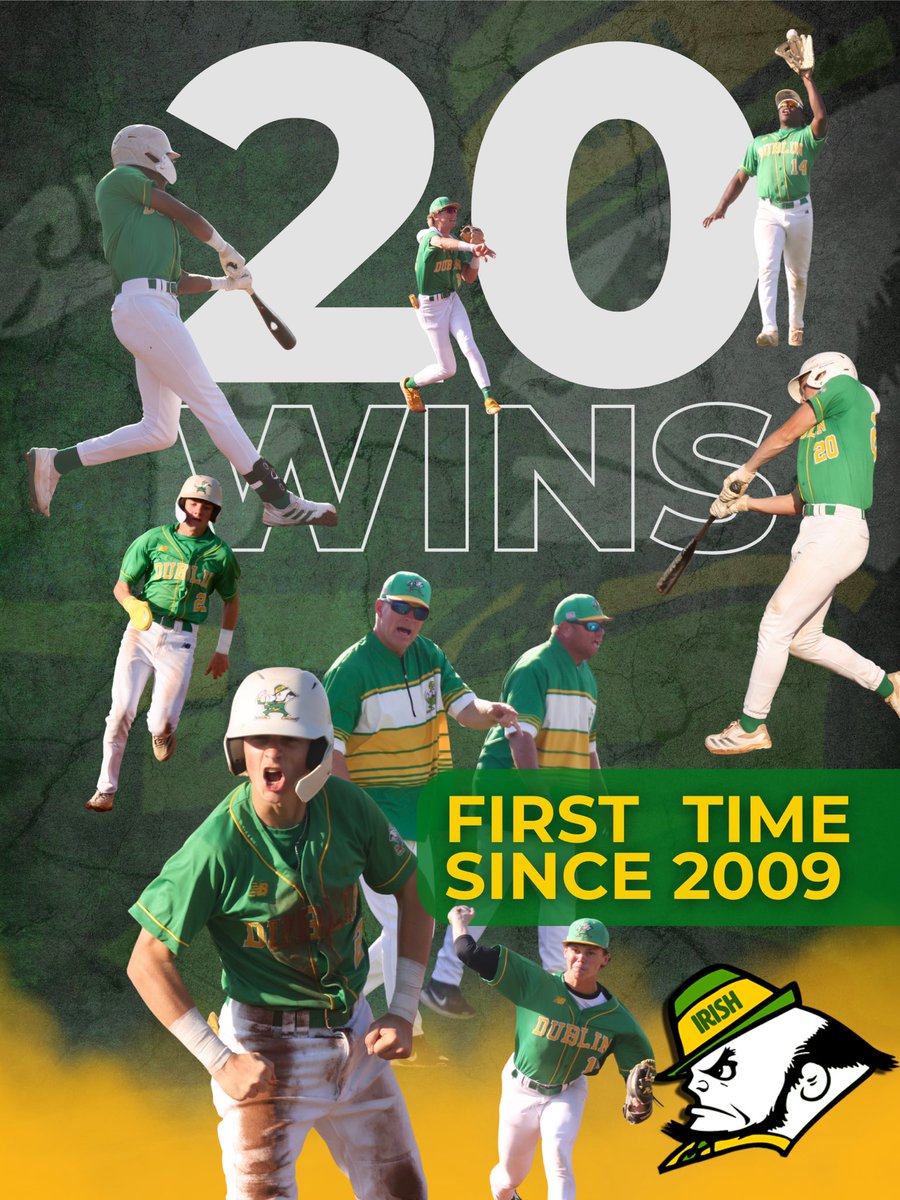 Dublin City Schools (@dcsirish) on Twitter photo It’s been a long time coming, but man doesn’t 20 look nice. Congratulations Irish! Now on to the playoffs. Let’s go! #GoIrish #20wins #playoffsbound ☘️⚾️
<a href="/OfficialGHSA/">GHSA</a> <a href="/GPBsports/">GPB Sports</a> <a href="/SEWingTClinic/">Roger Holmes</a> <a href="/SamiWmaz/">Sami Kostas WMAZ</a> <a href="/WGXAnews/">WGXA</a> <a href="/41NBC/">41NBC / WMGT-DT</a> It’s been a long time coming, but man doesn’t 20 look nice. Congratulations Irish! Now on to the playoffs. Let’s go! #GoIrish #20wins #playoffsbound ☘️⚾️
<a href="/OfficialGHSA/">GHSA</a> <a href="/GPBsports/">GPB Sports</a> <a href="/SEWingTClinic/">Roger Holmes</a> <a href="/SamiWmaz/">Sami Kostas WMAZ</a> <a href="/WGXAnews/">WGXA</a> <a href="/41NBC/">41NBC / WMGT-DT</a>