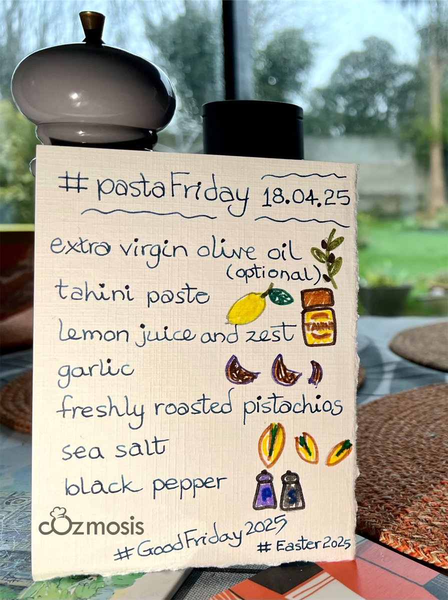 CVlattas's tweet photo. Ρε μπαγάσα @spigaro νηστεύεις;

Maccheroncelli rigati with tahini sauces and roasted pistachios 
.
#GoodFriday2025
.
#Pasta #pastaFriday
#pastaFridaySociety
#cookforlove #cook_bots
#2LouBayFood #Dublin
#foodforfun #lovepasta https://t.co/iwWK5j3f2y