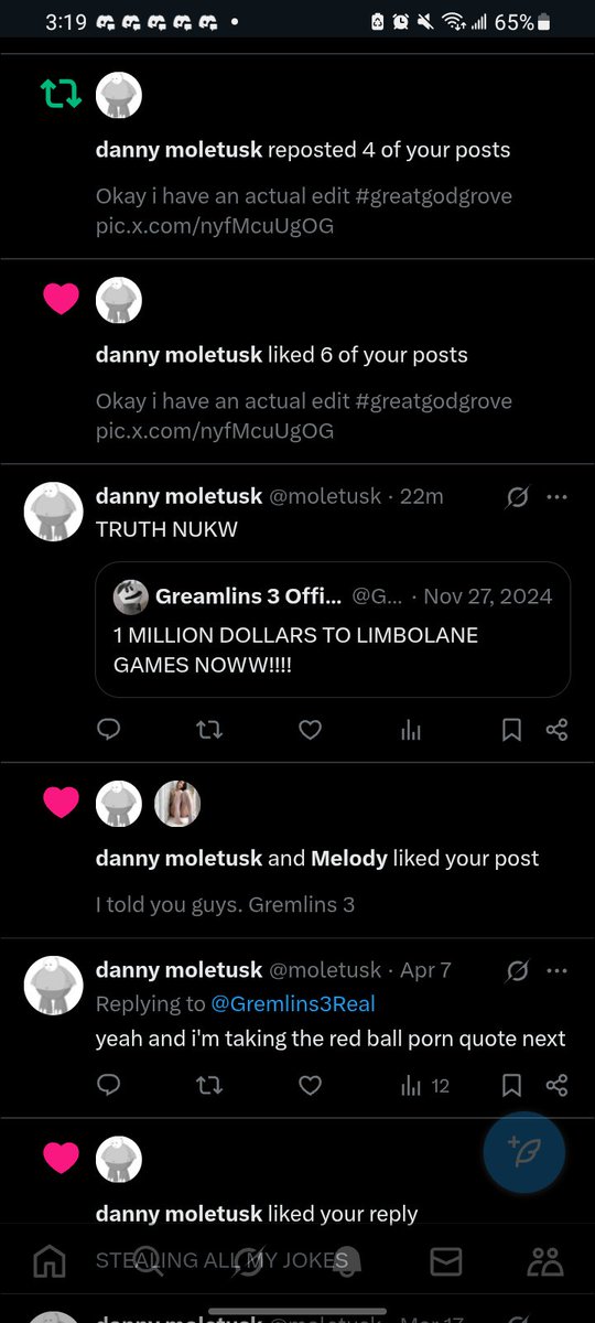 Gremlins3Real's tweet photo. Can this guy leave me alone https://t.co/dBoGvWB70l