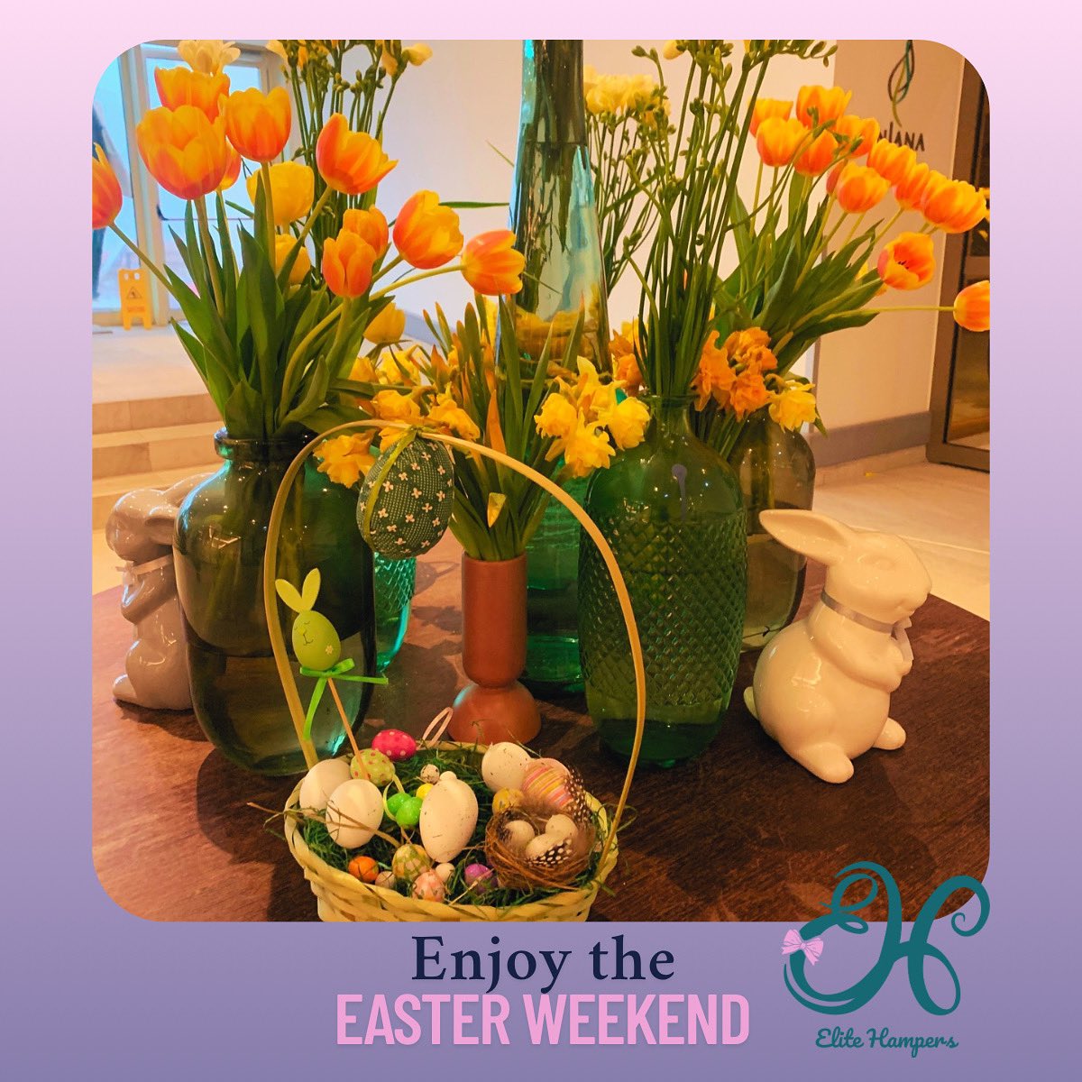 Wishing you all a wonderful long Easter weekend 🐣

The Elite Team x 

#EliteHampers #corporategifting #easter
