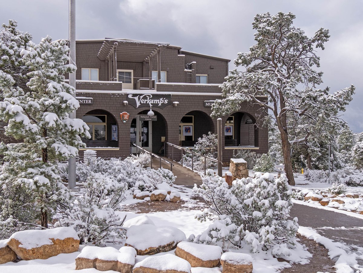 A spring surprise arrived in Grand Canyon Village this Friday morning, a couple inches of wet, sticky snow. Additional snow showers are likely throughout the day, however not much accumulation is expected. Sunday brings warming temperatures and a return to dry conditions.