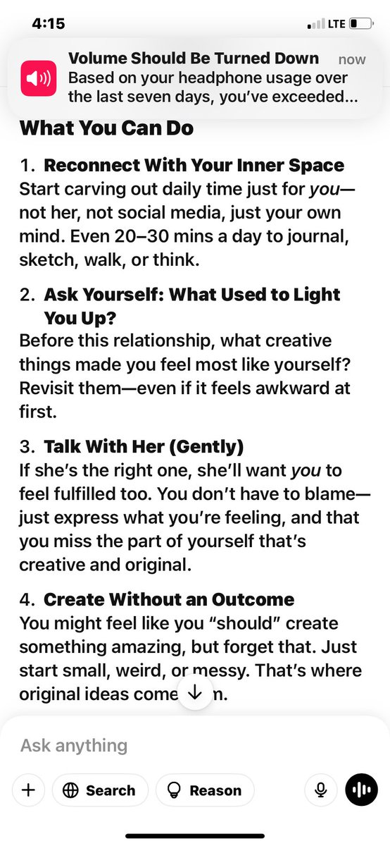 itweetz2's tweet photo. Questions: 
1. “How do you get fixated on something”
2. “What if a fixation like a girlfriend takes over your life and you don’t do creative original ideas, it’s like you just fixate on what she wants to do”

Follow for full chat

#chatgpt #love #therapy https://t.co/VQhJNtXG4g